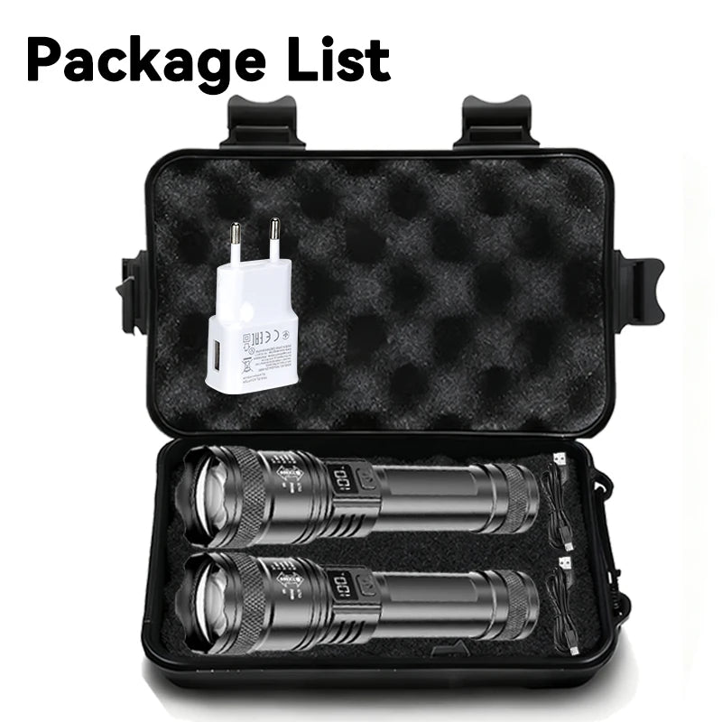 High Power LED Flashlights 2000LM (USB Charging / Zoom )
