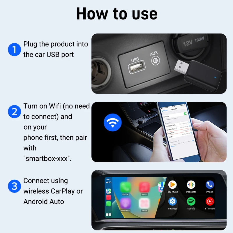 CarPlay / Android Auto Adapter (3.5mm aux)