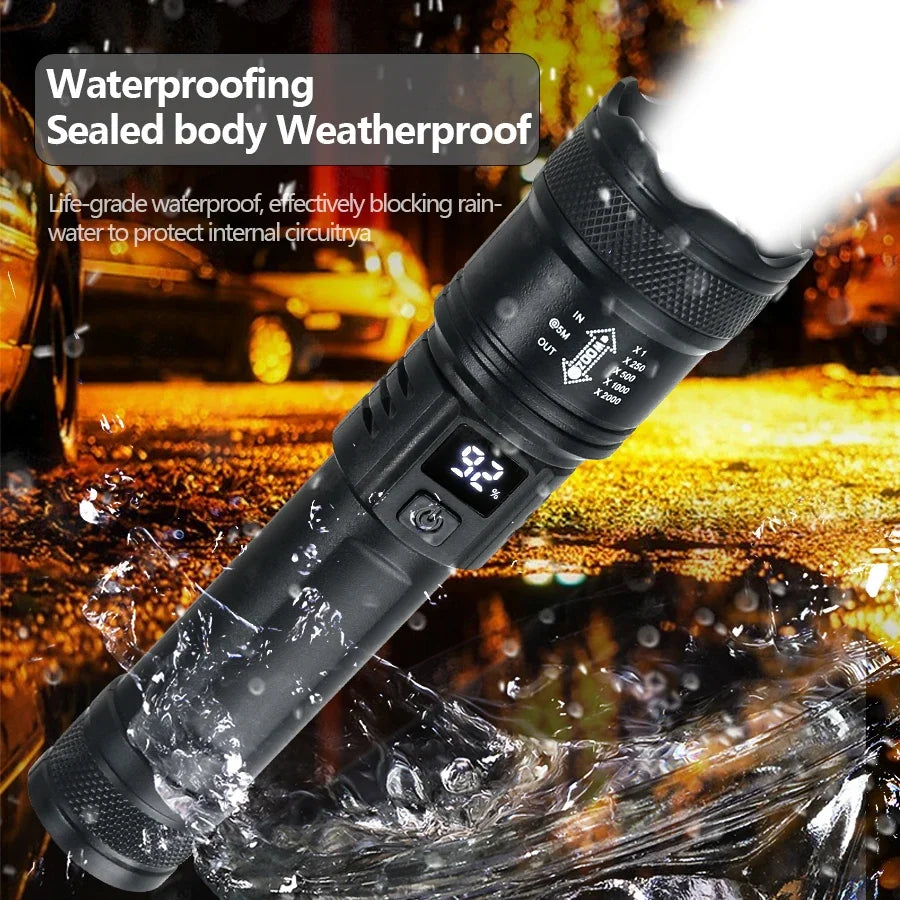 High Power LED Flashlights 2000LM (USB Charging / Zoom )