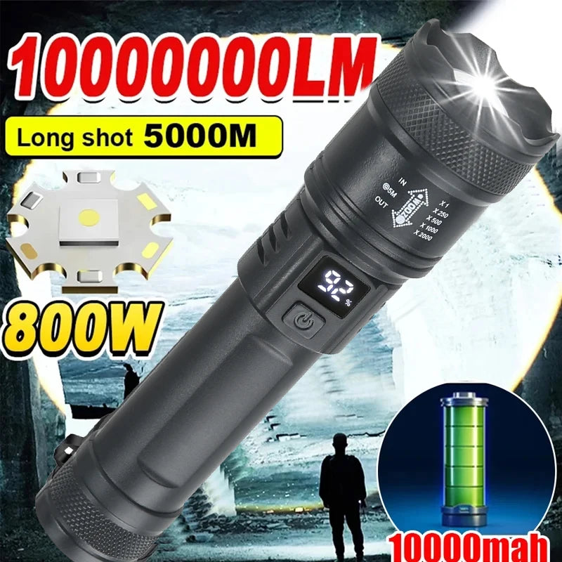 High Power LED Flashlights 2000LM (USB Charging / Zoom )