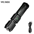 LED Telescopic Zoom Flashlight (USB Charging)