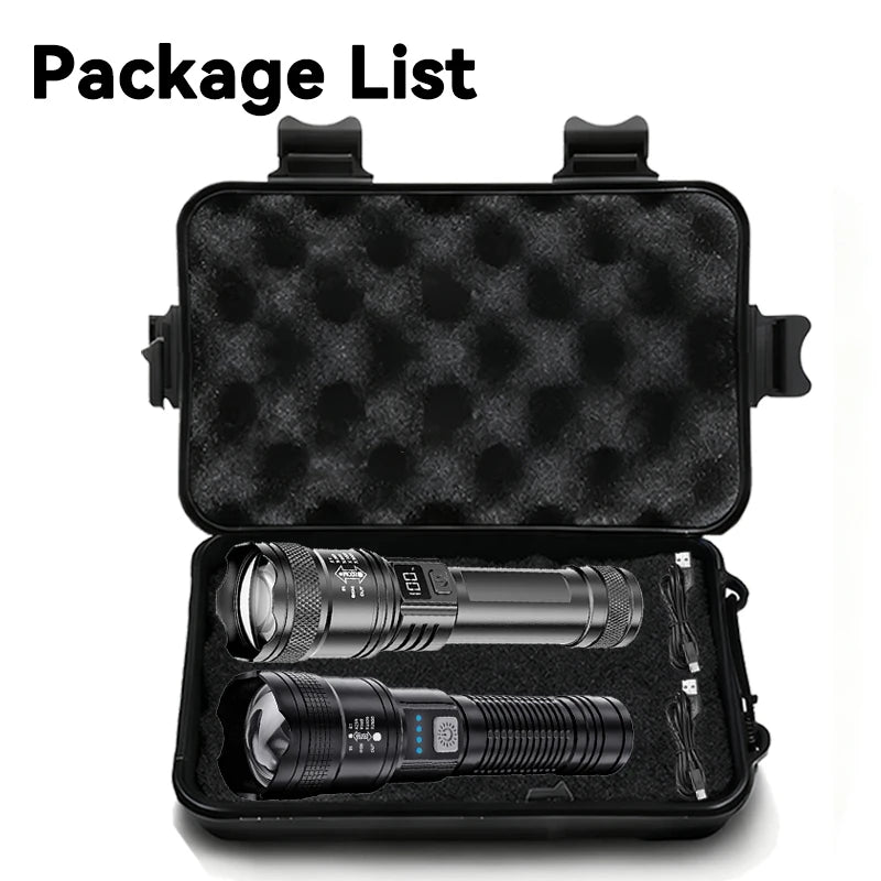 High Power LED Flashlights 2000LM (USB Charging / Zoom )